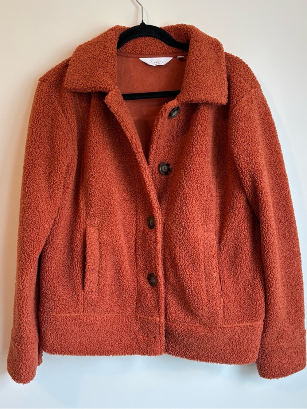 Encore Rust Teddy Button-Front Jacket
